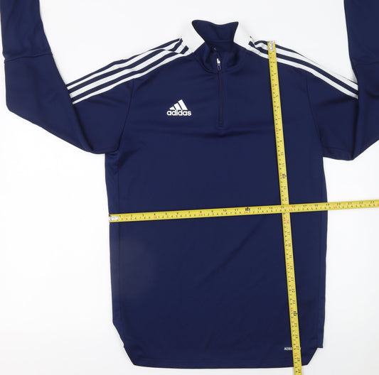 adidas Men’s Blue 1/4 Zip Pullover Sweatshirt Size M AEROREADY