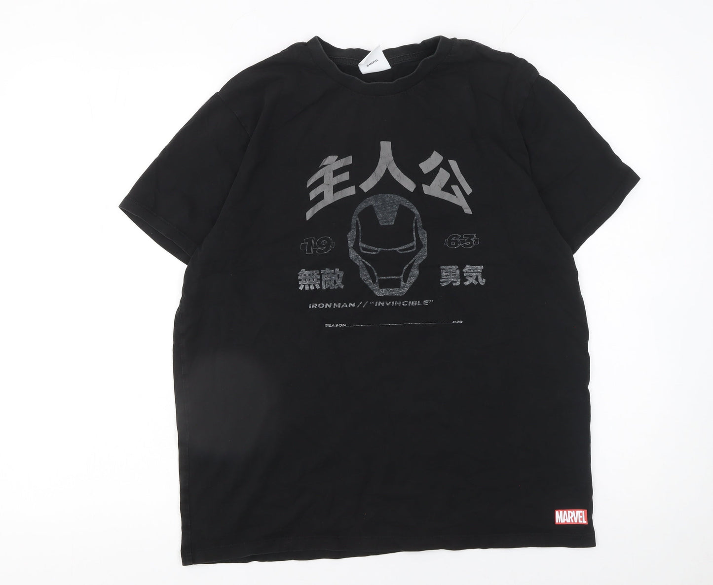 Marvel Iron Man Black Cotton Graphic Men's T-Shirt Medium