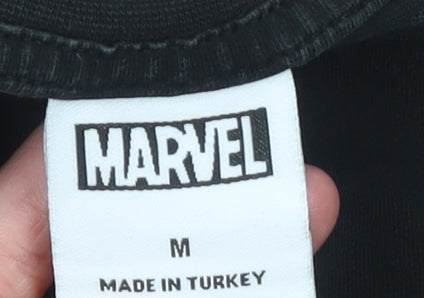 Marvel Iron Man Black Cotton Graphic Men's T-Shirt Medium