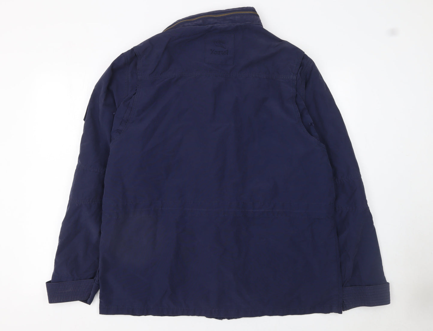 Kartel Men's Blue Cotton Military Jacket Size L Full-Zip Casual Coat