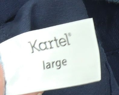Kartel Men's Blue Cotton Military Jacket Size L Full-Zip Casual Coat