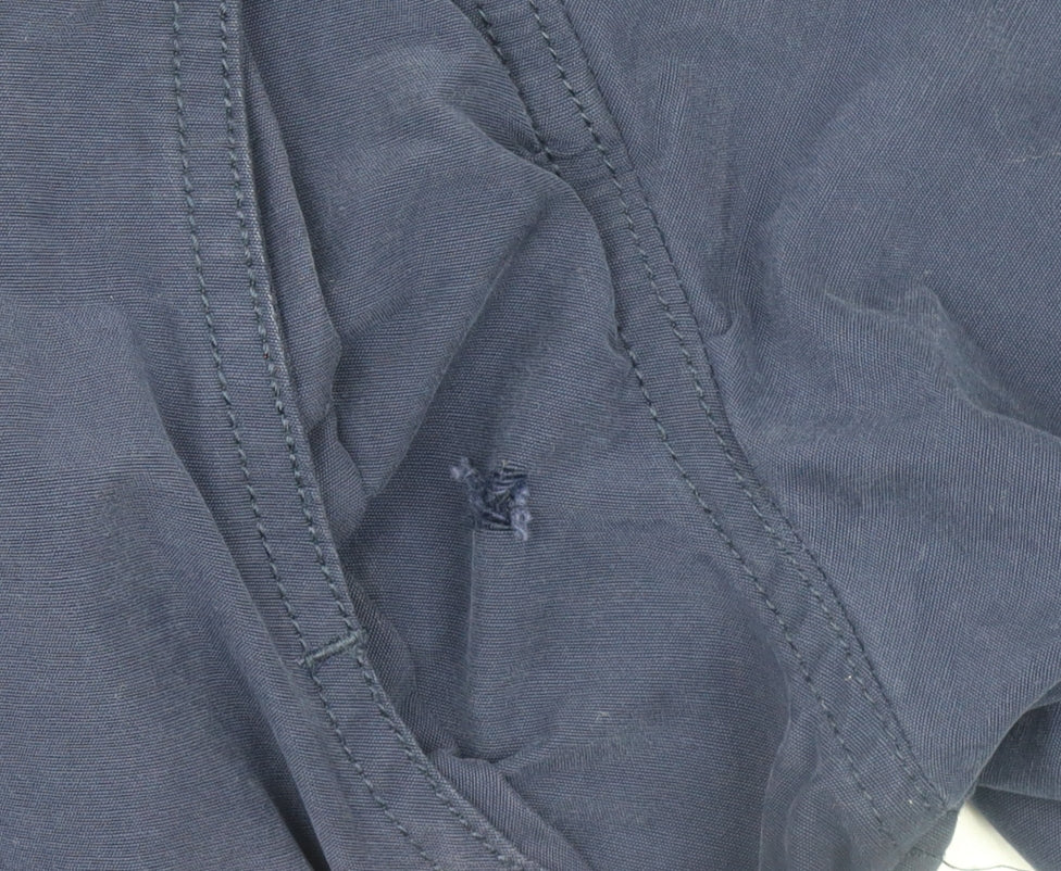 Kartel Men's Blue Cotton Military Jacket Size L Full-Zip Casual Coat