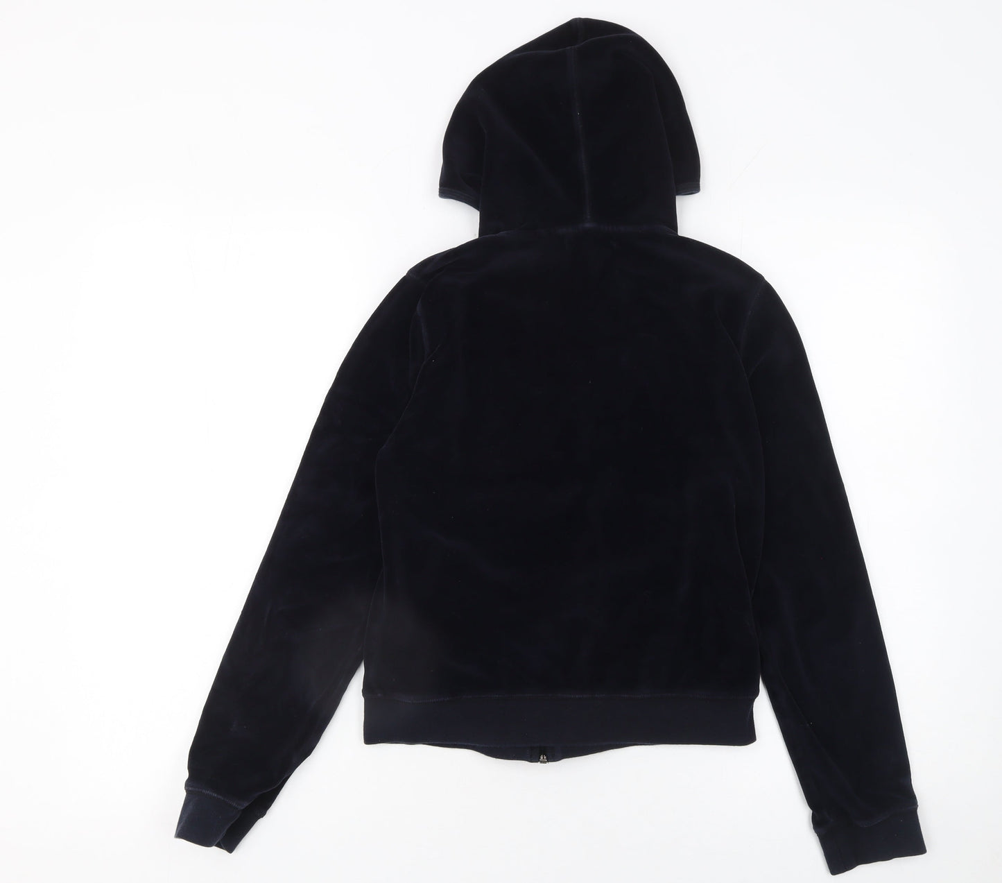 MNG Basics Women's Black Velour Full Zip Hoodie Size 10