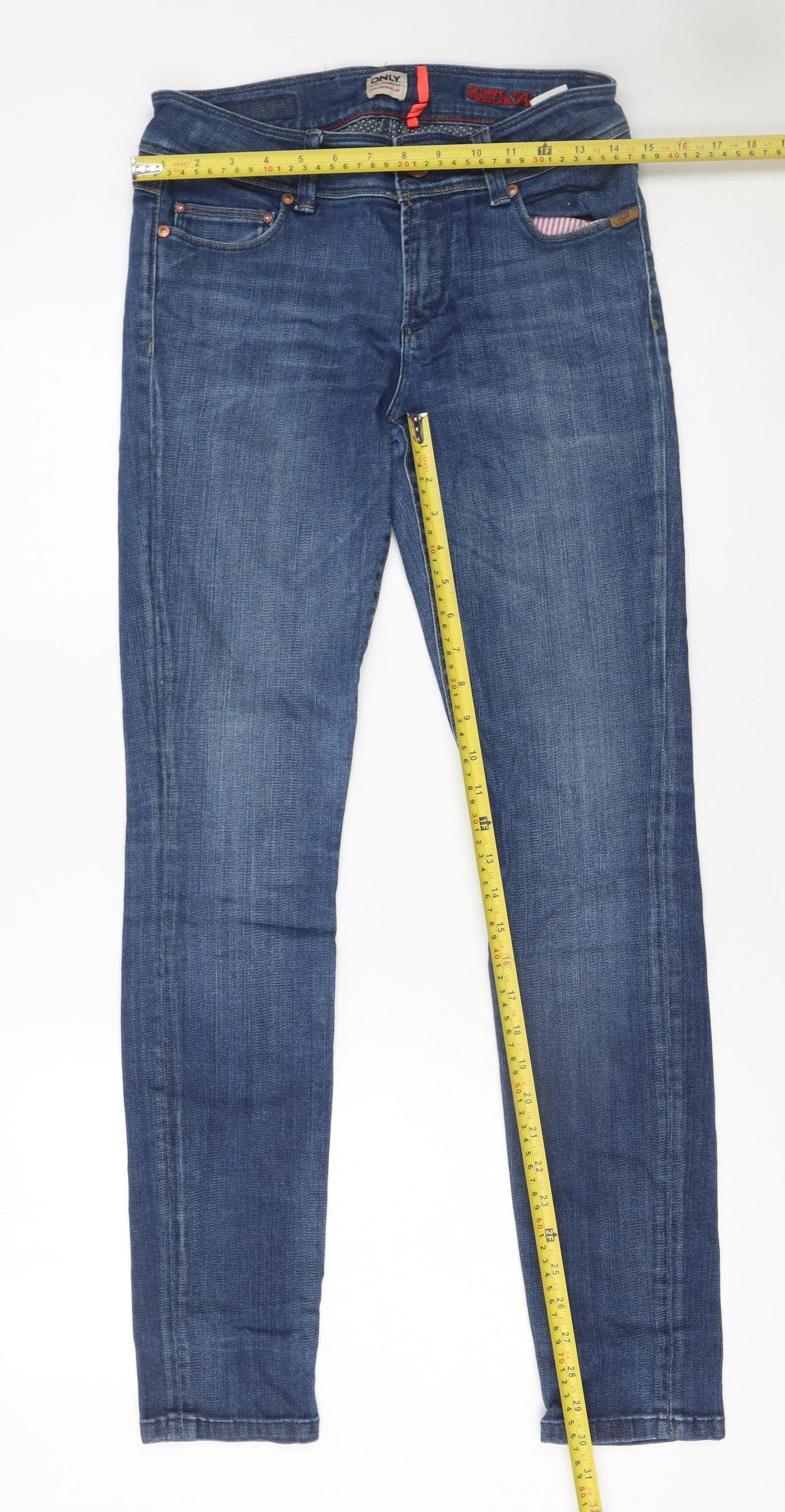 ONLY Women’s Blue Skinny Regular Mid Rise Jeans Size 12