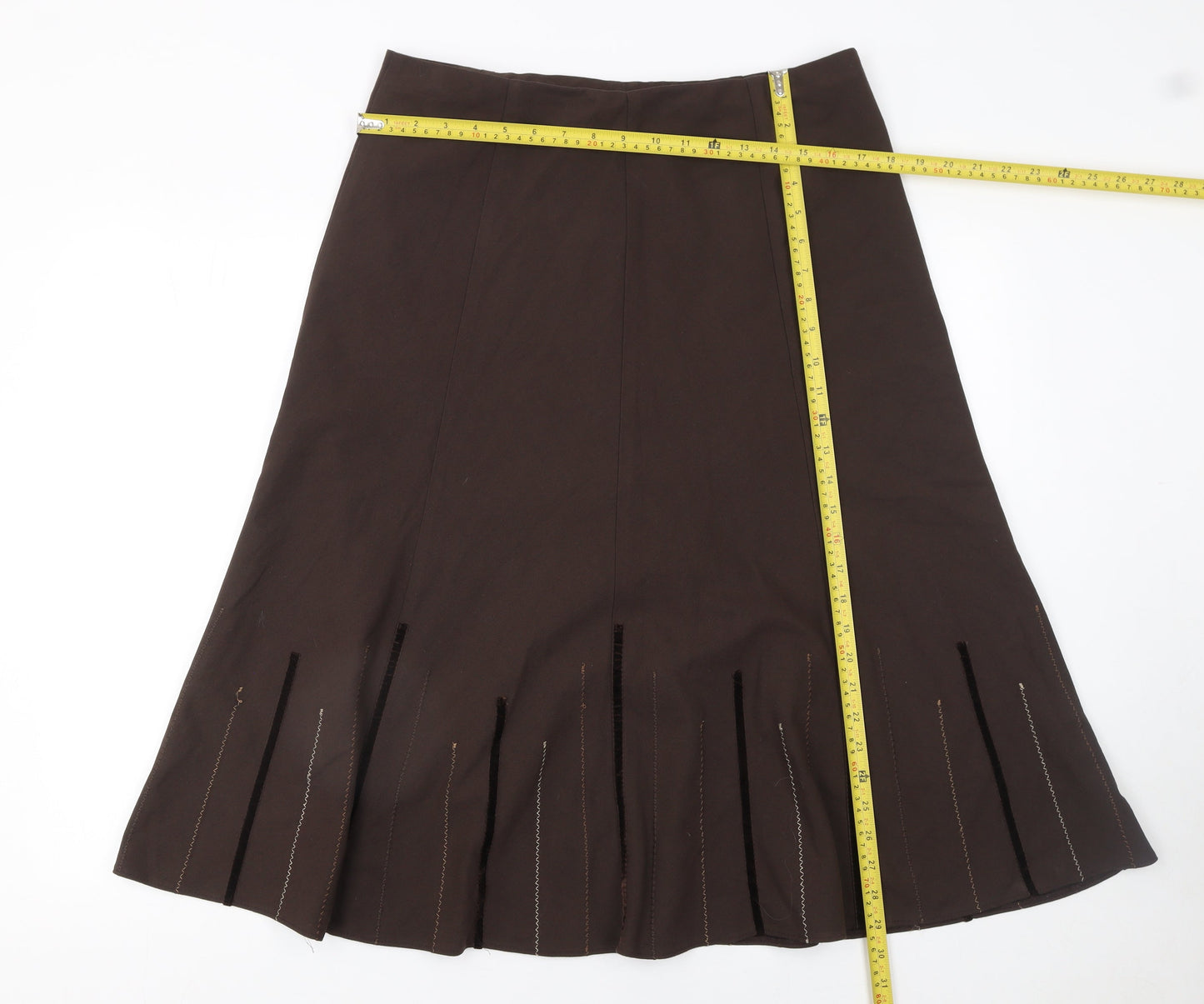 Marks and Spencer Women’s Brown A-Line Midi Skirt Size 16