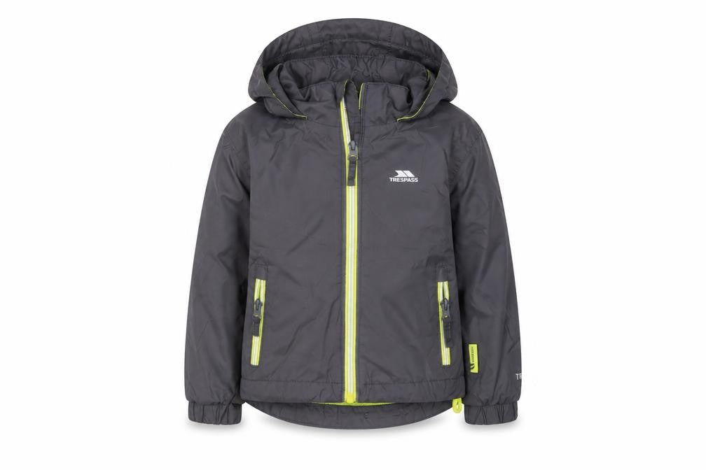 Trespass Boys Grey Waterproof Hooded Rain Coat Jacket 2-3 Years