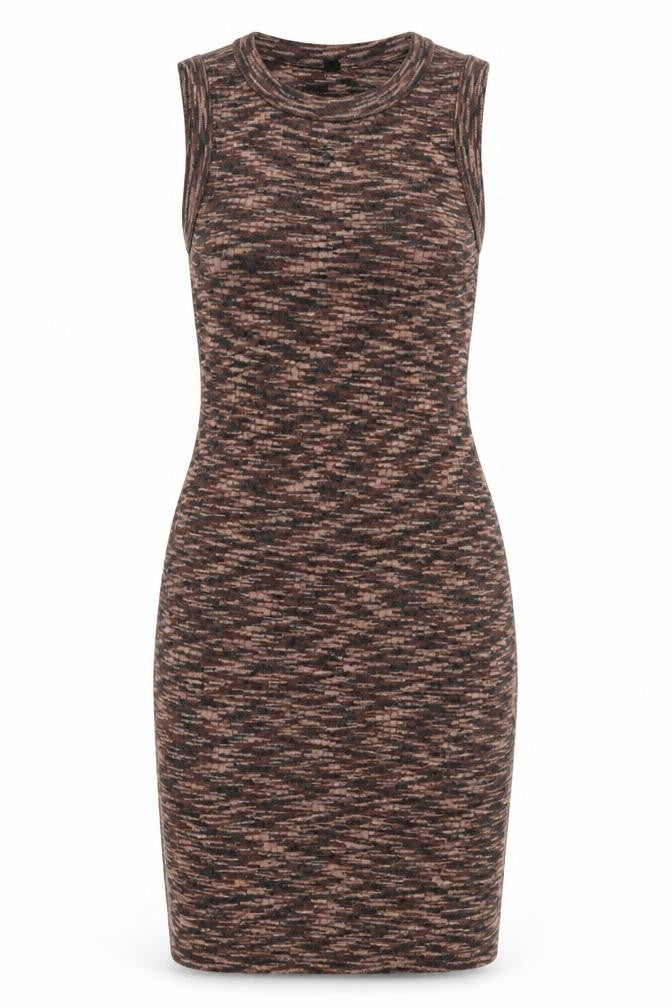 H&M Divided Women Brown Bodycon Knit Sleeveless Dress Size 8