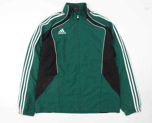 Adidas Men's Green Black Track Jacket L Full Zip FIFA Training Top