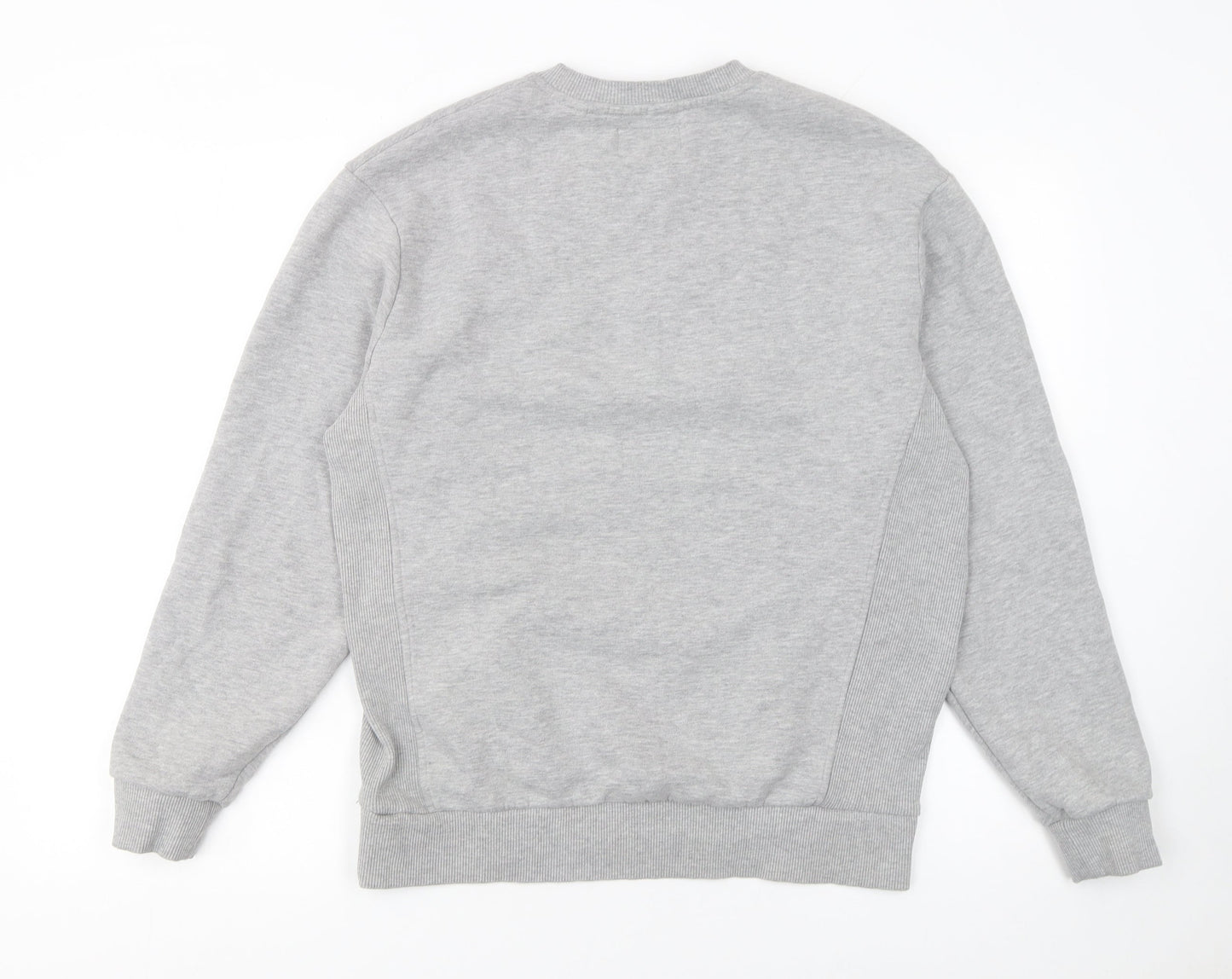 Superdry Women Grey ATHL Sweatshirt UK 6 Cotton Blend Crew Neck