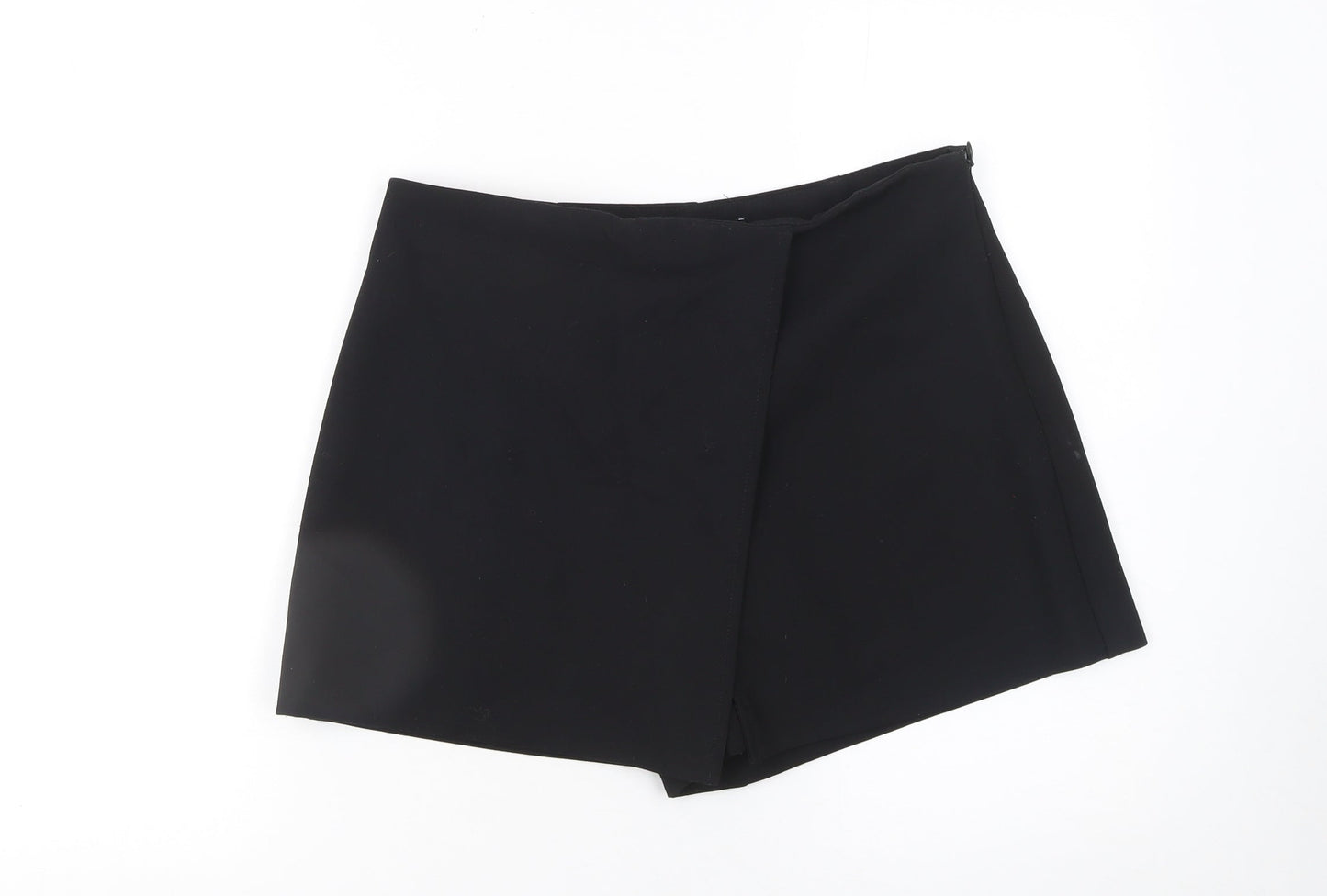 Zara Women Black Size 16 High Rise Wrap Shorts
