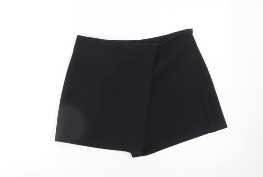 Zara Women Black Size 16 High Rise Wrap Shorts