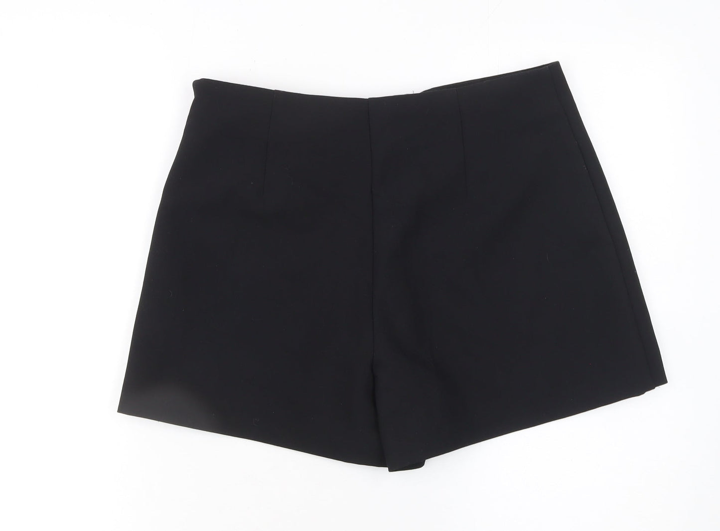 Zara Women Black Size 16 High Rise Wrap Shorts