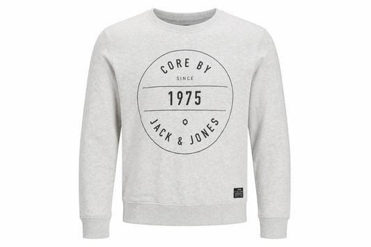 Jack & Jones Men's Grey Graphic Pullover Sweatshirt L