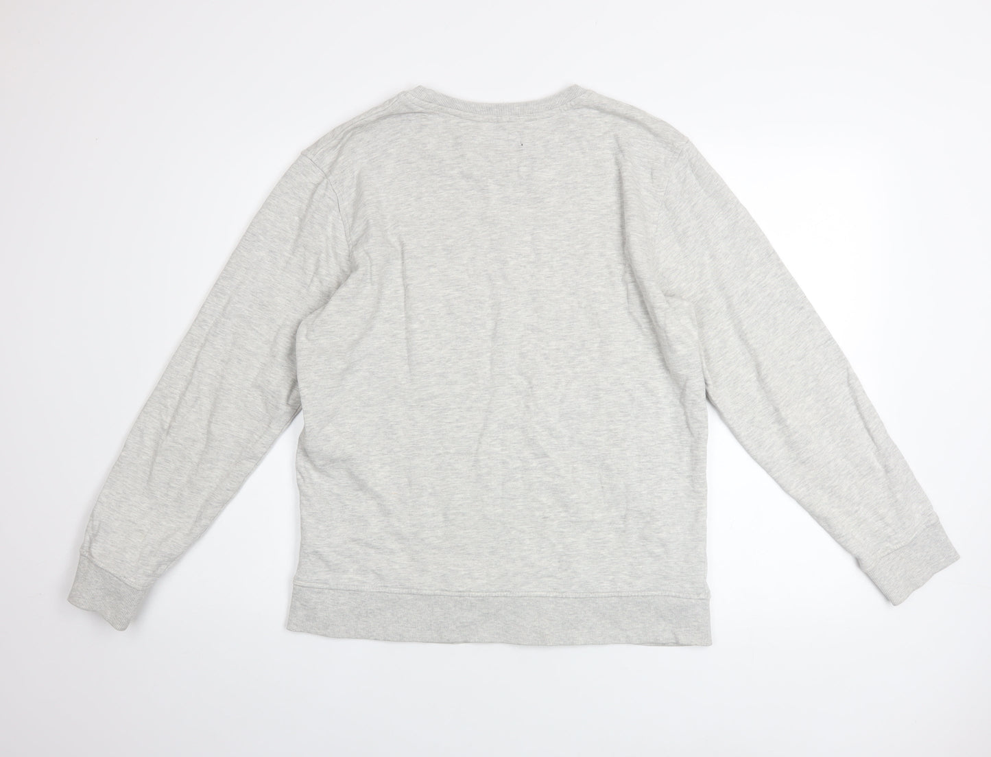 Jack & Jones Men's Grey Graphic Pullover Sweatshirt L