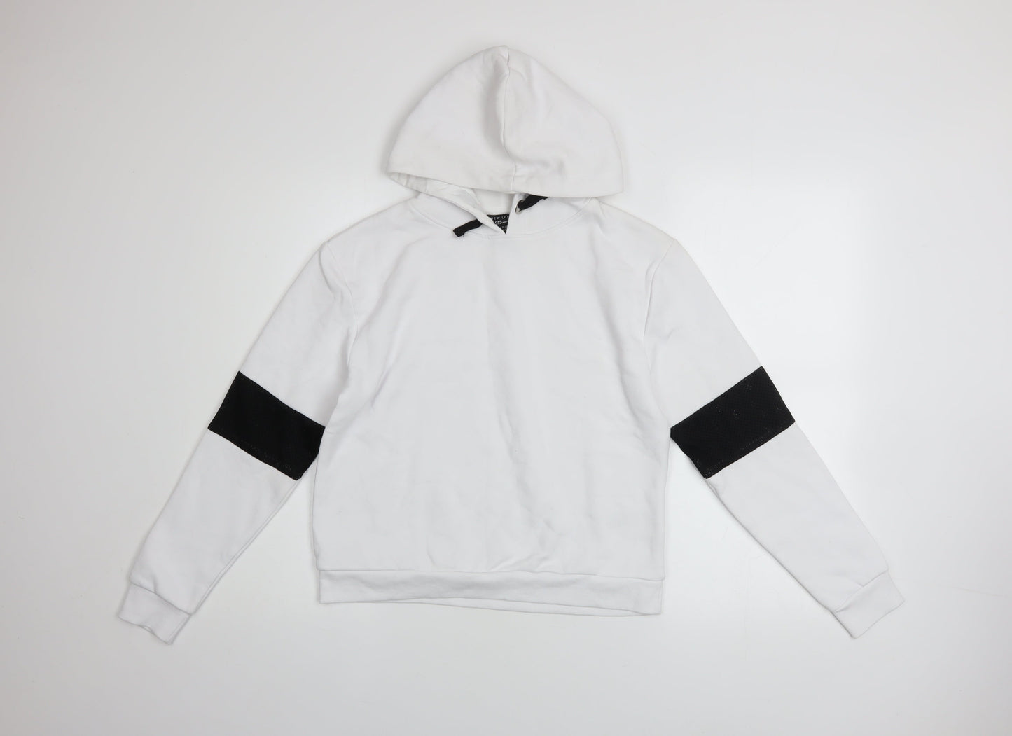 New Look Girls White Colourblock Hoodie 12-13 Years Pullover Sweatshirt