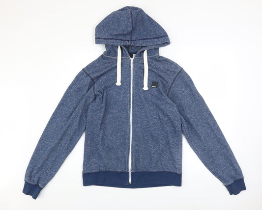 Bench Men's Blue Full Zip Hoodie Size M Cotton Blend