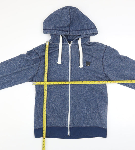 Bench Men's Blue Full Zip Hoodie Size M Cotton Blend