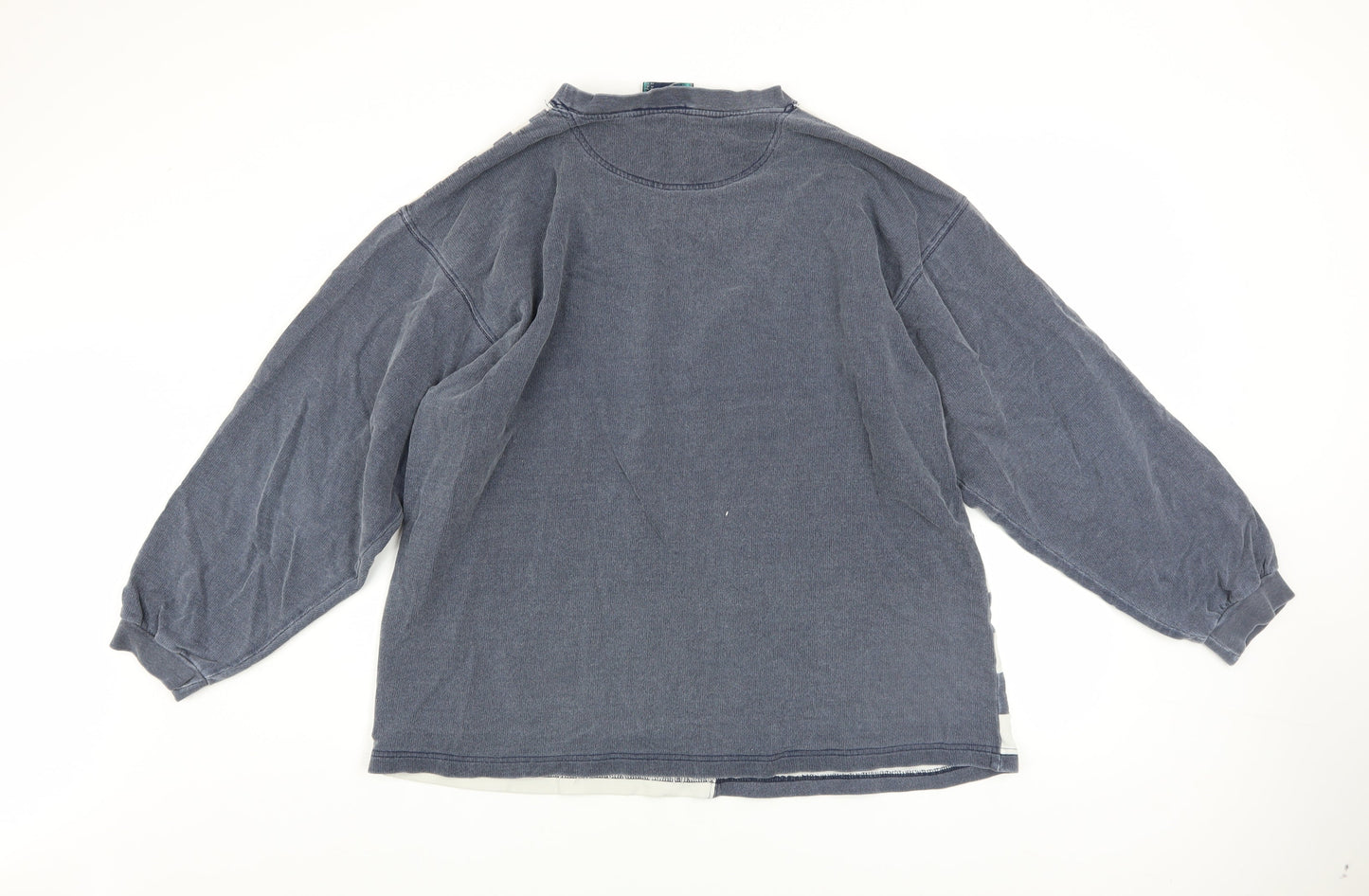 FX Men's Blue & White Striped Cotton Pullover Sweatshirt L