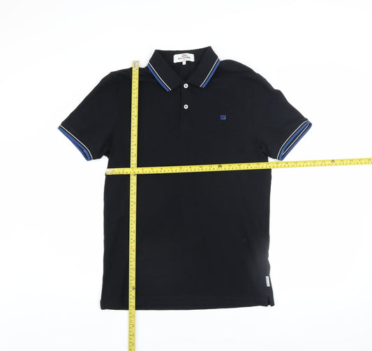 Ben Sherman Men's Black Cotton Polo Shirt Size S Short Sleeve