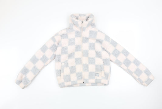 Abercrombie Kids Girls Multicoloured Check Fleece Zip Jacket 11-12 Years