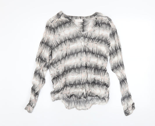 Kaffe Womens Multicoloured Long Sleeve V-Neck Adele Blouse Size 6