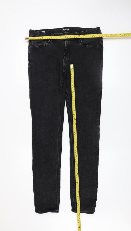 Jack & Jones Men's Black Skinny Liam Jeans Size 32W 34L