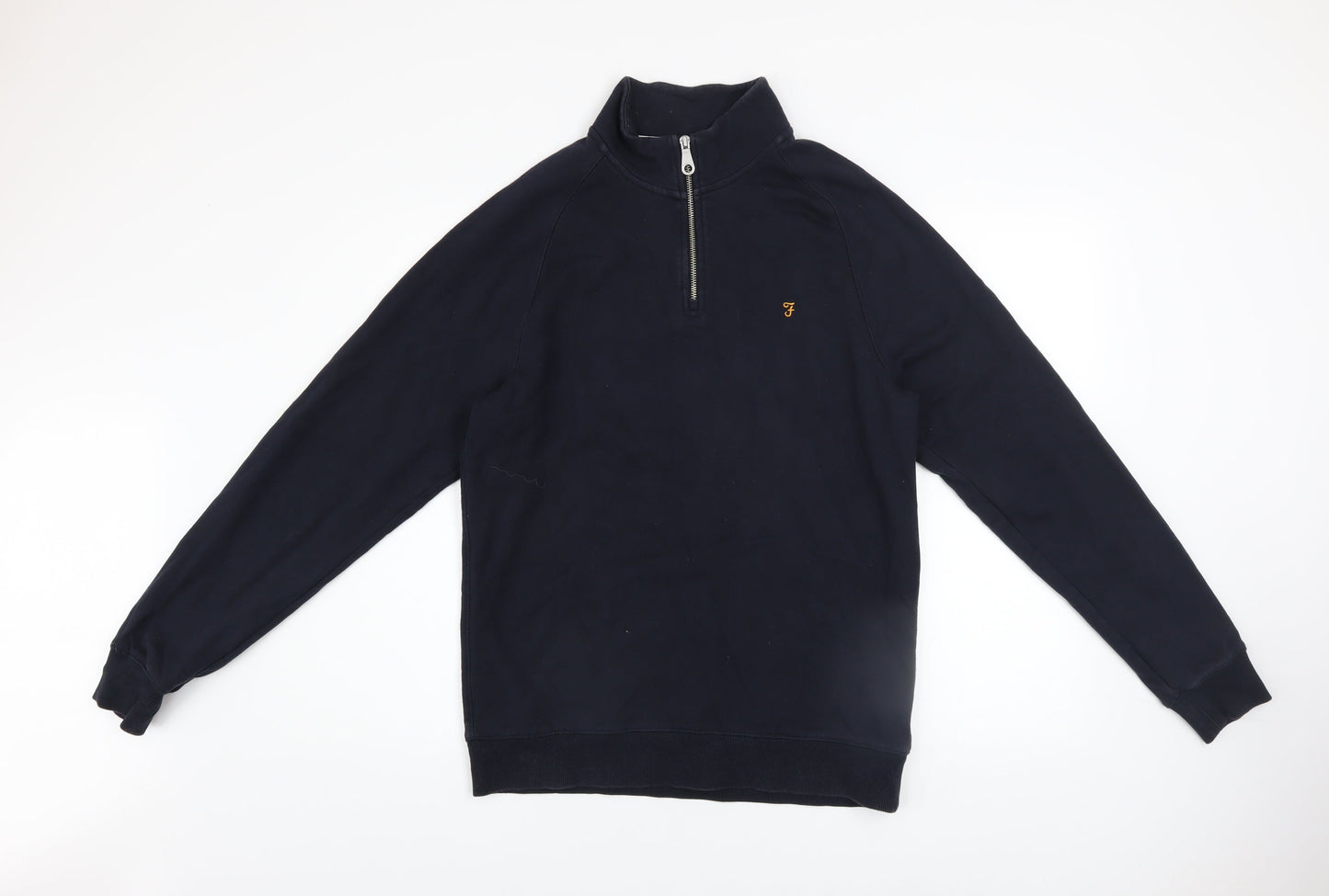 Farah Men’s Blue 1/4 Zip Cotton Sweatshirt Size L