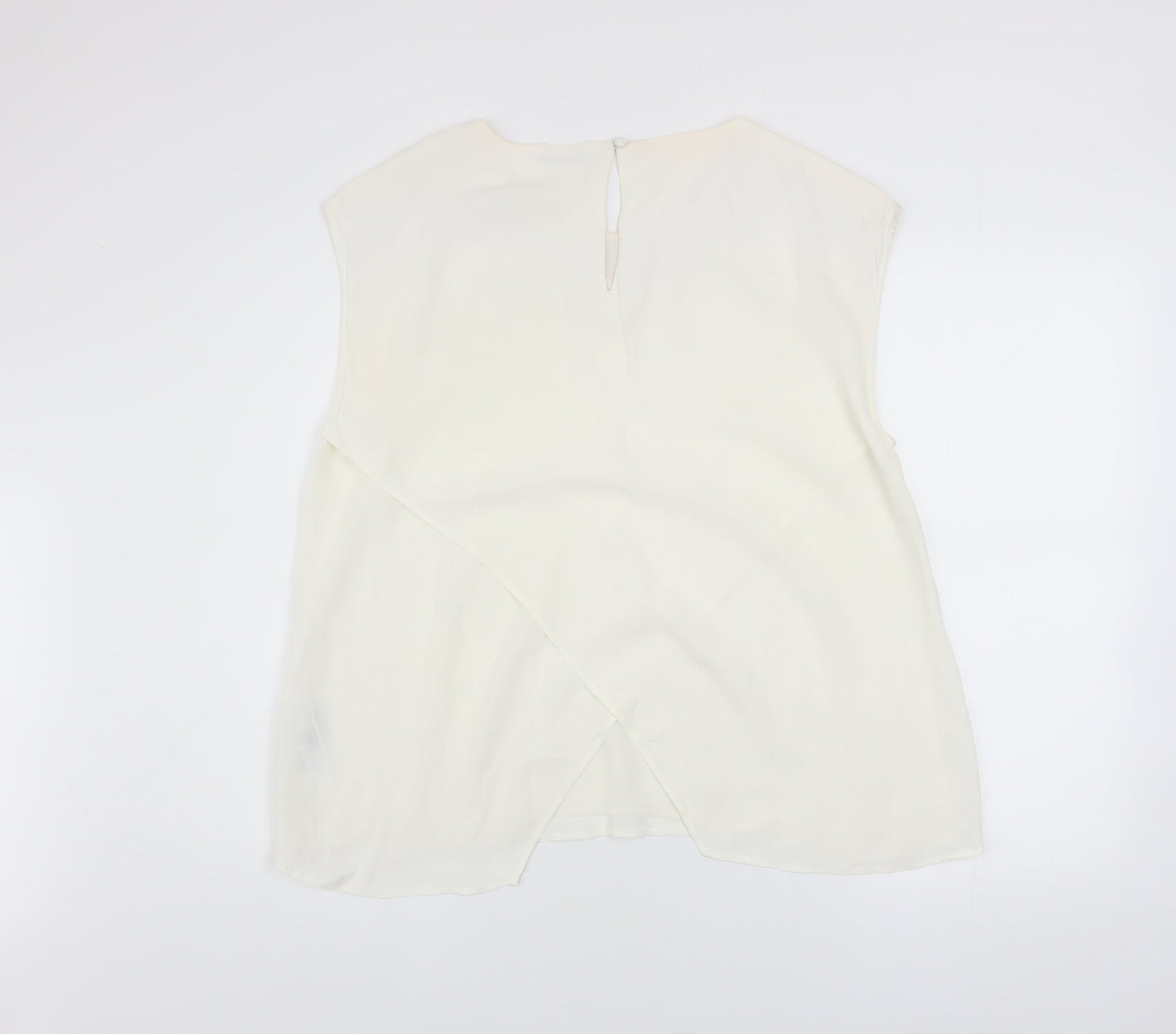 Oasis Women’s Ivory Embroidered Sleeveless Tunic Blouse UK 14