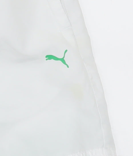 Puma Men's White Athletic Sports Shorts Size S Elastic Waist