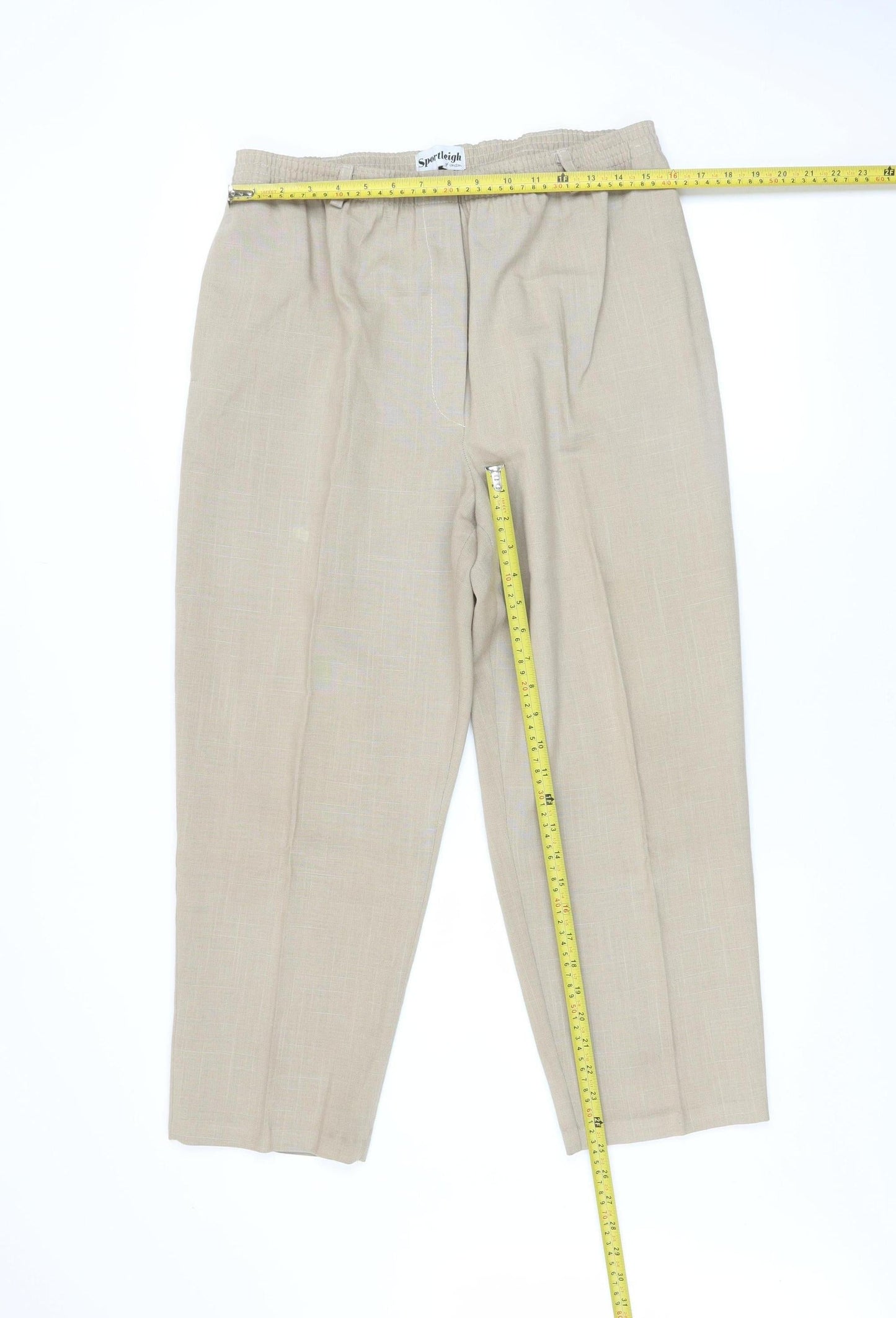 Sportleigh of London Womens Beige Size 16 Straight Leg Trousers