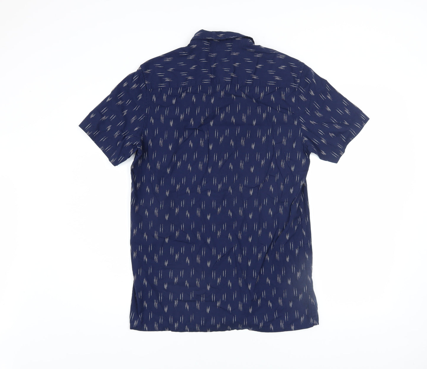 ASOS Mens Blue Short Sleeve Button-Up Cotton Shirt Size S