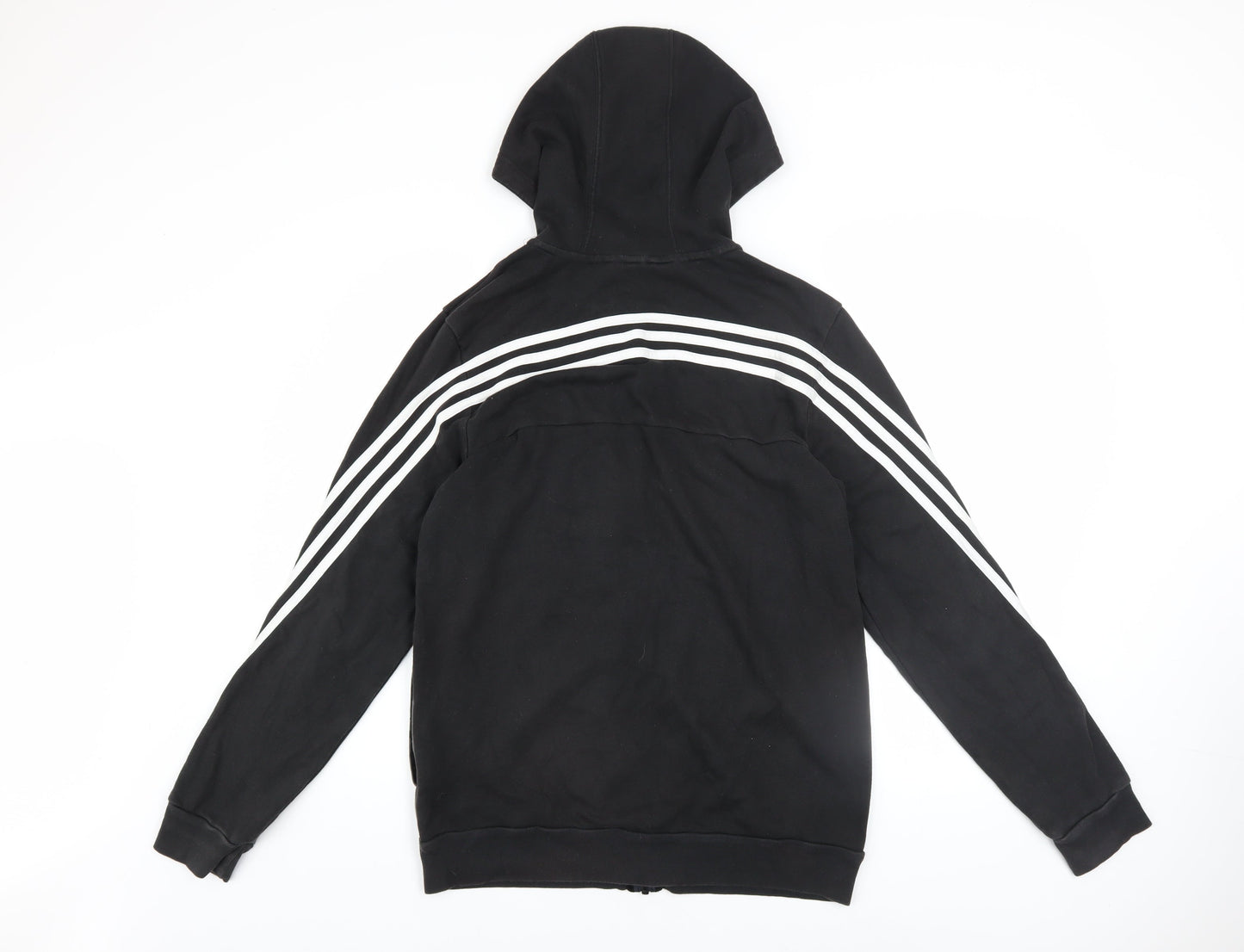 Adidas Boys Black Full Zip Hoodie 15-16 Years Animal Print Sportswear