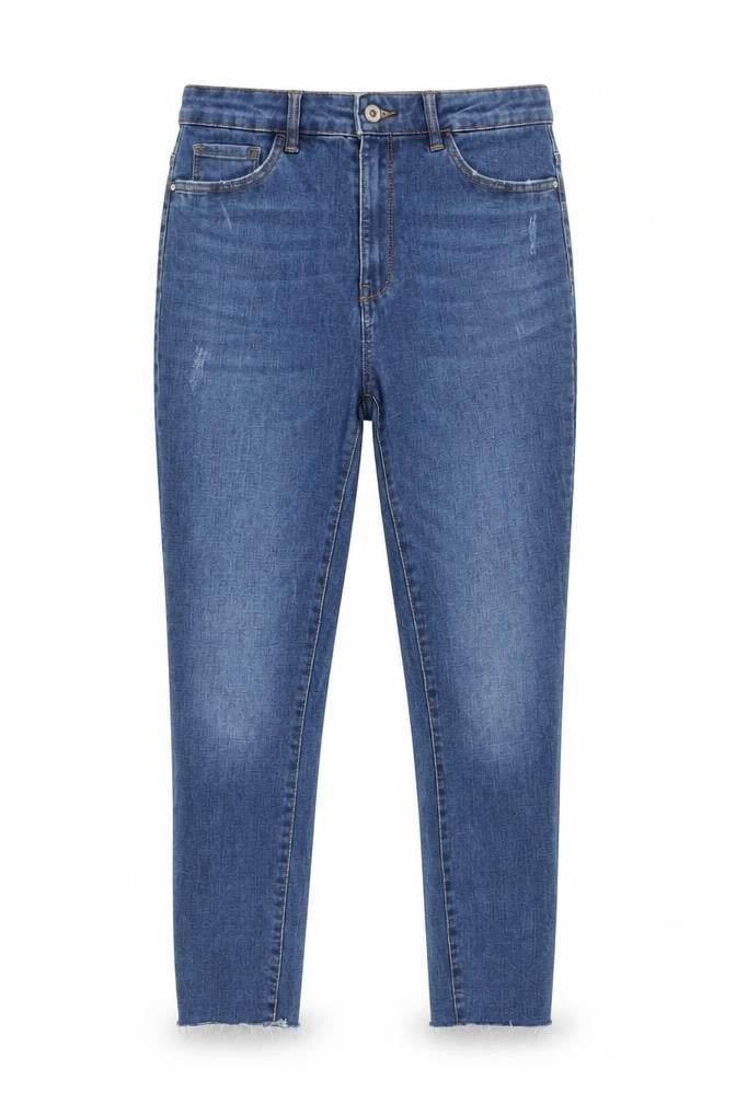 Front view of Only Women Blue Skinny Denim Jeans L 30 Stretch Slim Fit