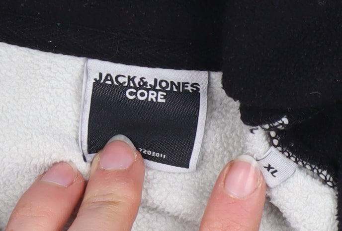 Jack & Jones Men's Beige Black Fleece 1/4 Zip Sweatshirt XL
