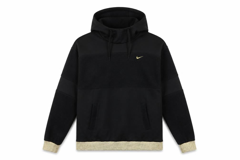 Nike Women's Black Hoodie Small Gold Trim Pullover Fleece Sweatshirt
