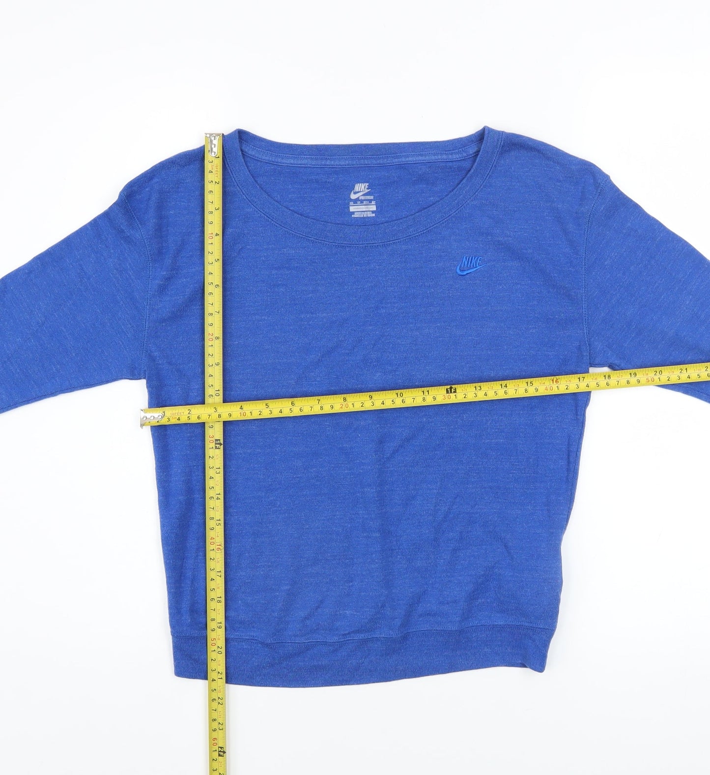 Nike Womens Blue XS Pullover Sweatshirt Crew Neck Lightweight Sportswear