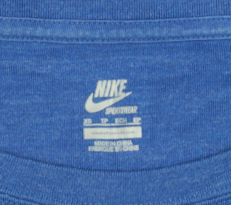 Nike Womens Blue XS Pullover Sweatshirt Crew Neck Lightweight Sportswear