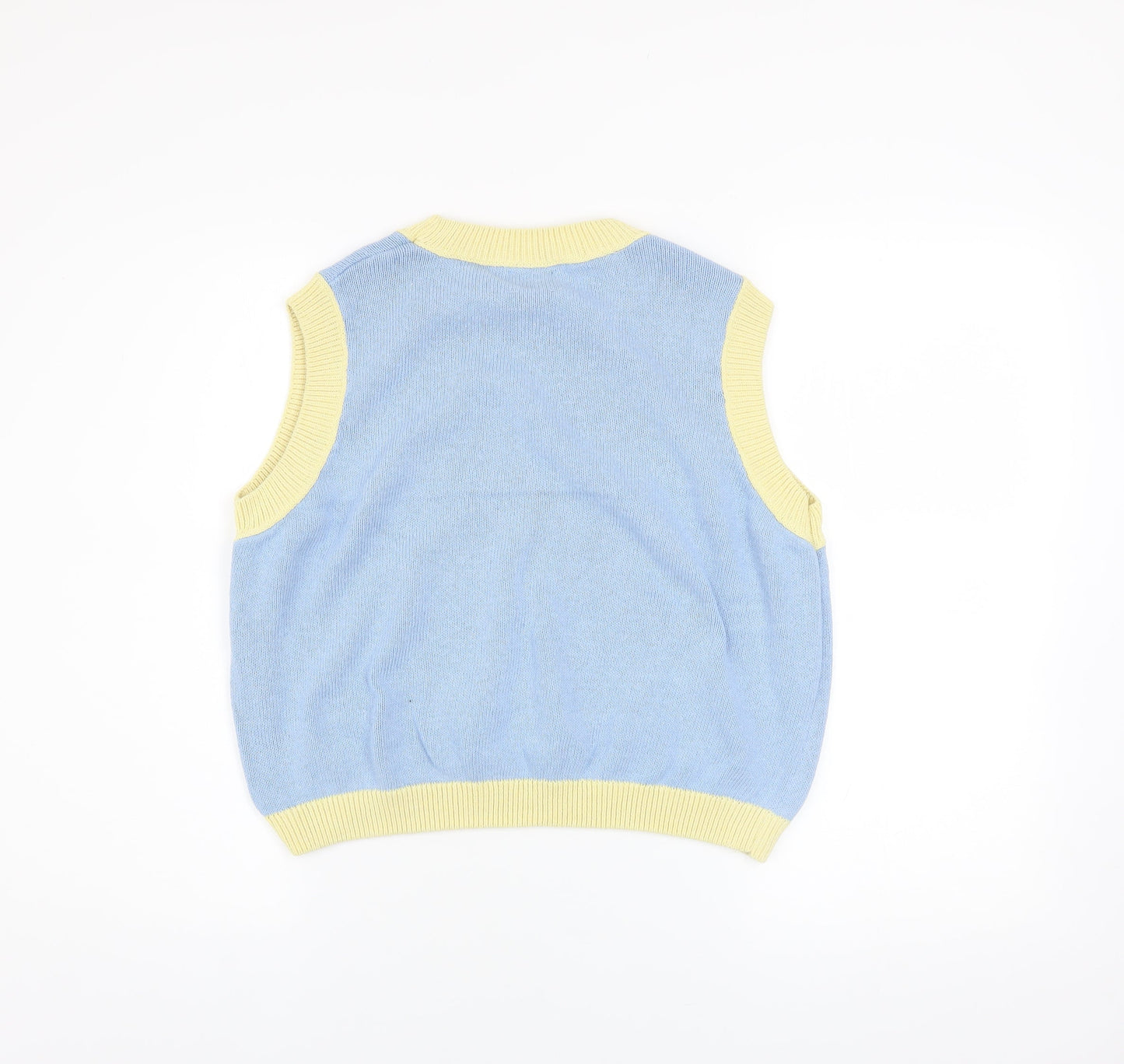 ASOS DESIGN Women's Blue Sleeveless Crew Neck Knit Vest Size S