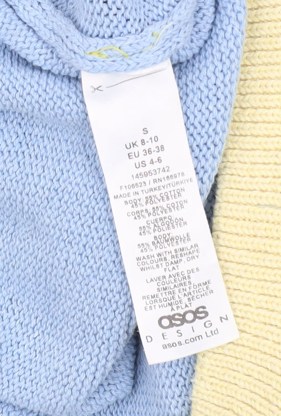 ASOS DESIGN Women's Blue Sleeveless Crew Neck Knit Vest Size S