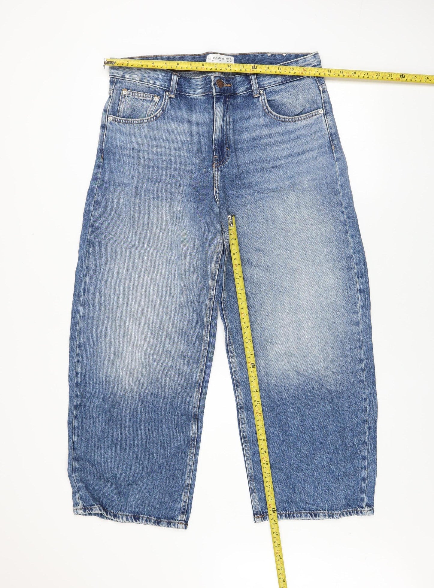 Pull & Bear Men's Blue Straight Denim Jeans 30in Waist Regular Fit