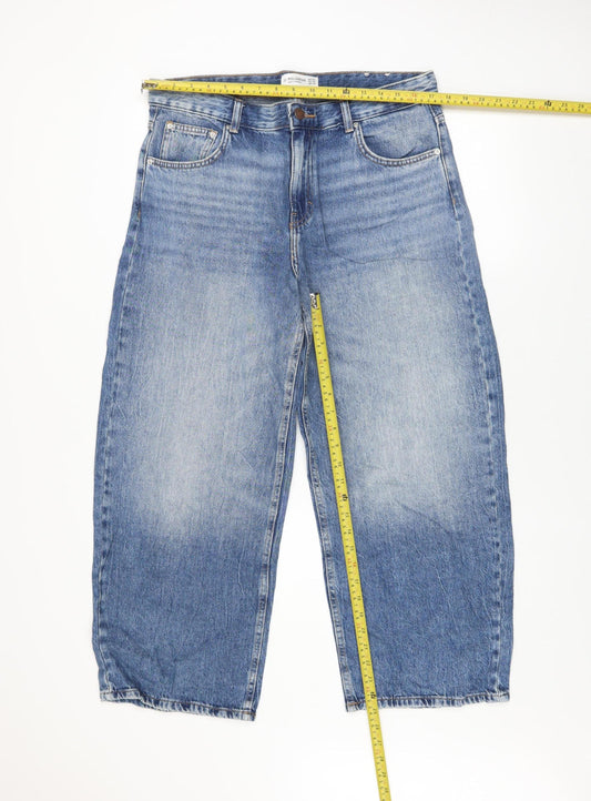 Pull & Bear Men's Blue Straight Denim Jeans 30in Waist Regular Fit