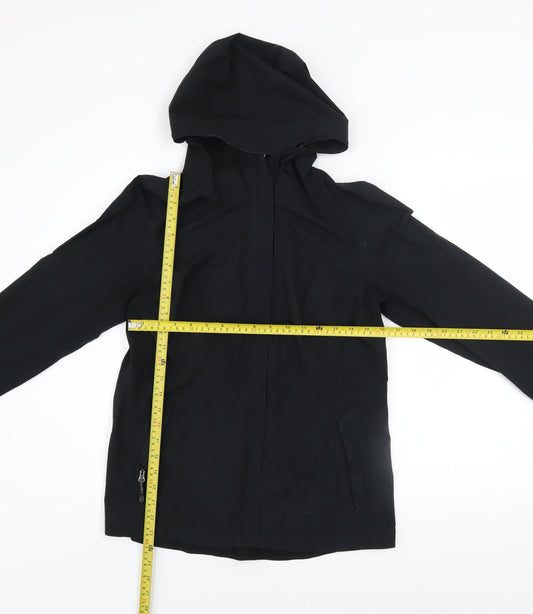 32 Degrees Women Black Water Resistant Hooded Rain Jacket Size S