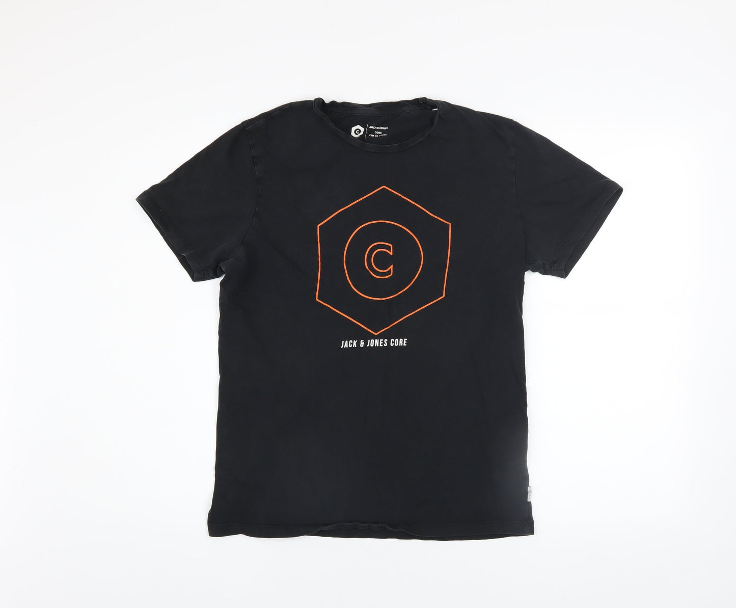 Jack & Jones Men's Black Core Graphic Print T-Shirt Size M