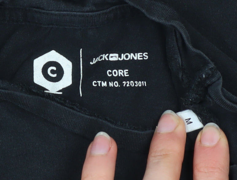 Jack & Jones Men's Black Core Graphic Print T-Shirt Size M