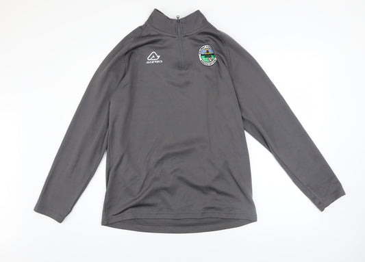 Acerbis Mens Grey 1/4 Zip Long Sleeve Football Sweatshirt Size S