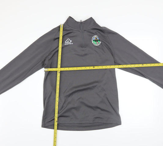 Acerbis Mens Grey 1/4 Zip Long Sleeve Football Sweatshirt Size S