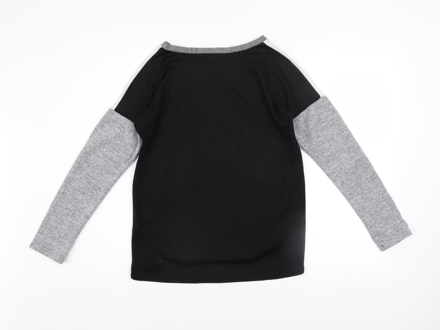 Oasis Womens Grey Colourblock Pullover Sweatshirt XS