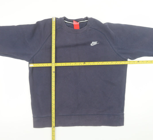 Nike Men's Blue Pullover Sweatshirt M Logo Crew Neck Sportswear