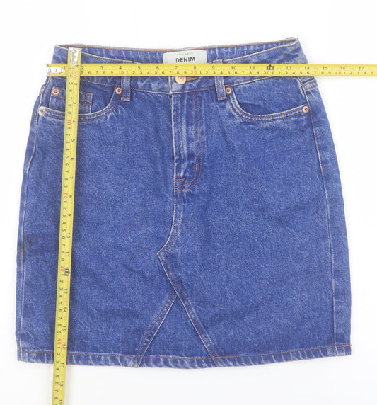 New Look Women's Blue Denim Short Skirt Size 8 Cotton Casual