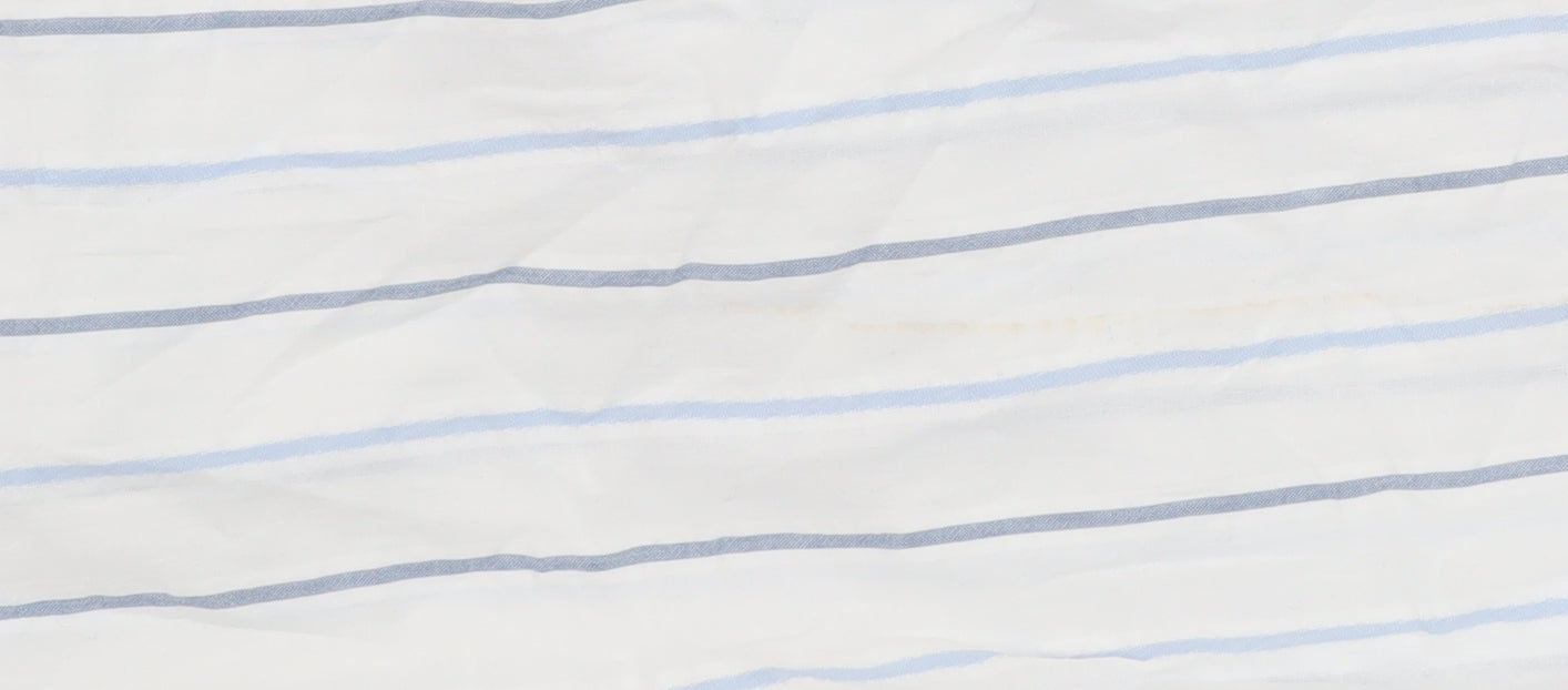 Great Plains Women White Blue Striped Belted Jumpsuit Size 8 Cotton